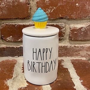 Rae Dunn Candle HAPPY BIRTHDAY with Cupcake Lid